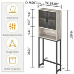 Étagère de rangement multi-couleurs de style industriel pour toilettes, montage par 1 personne, porte en maille