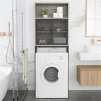 Étagère de rangement multi-couleurs de style industriel pour toilettes, montage par 1 personne, porte en maille