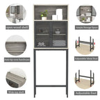Étagère de rangement multi-couleurs de style industriel pour toilettes, montage par 1 personne, porte en maille