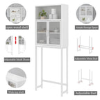 Étagère de rangement multi-couleurs de style industriel pour toilettes, montage par 1 personne, porte en maille