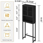 Étagère de rangement multi-couleurs de style industriel pour toilettes, montage par 1 personne, porte en maille