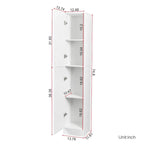 Meuble de rangement haut et étroit noir/blanc – 3 étagères fixes