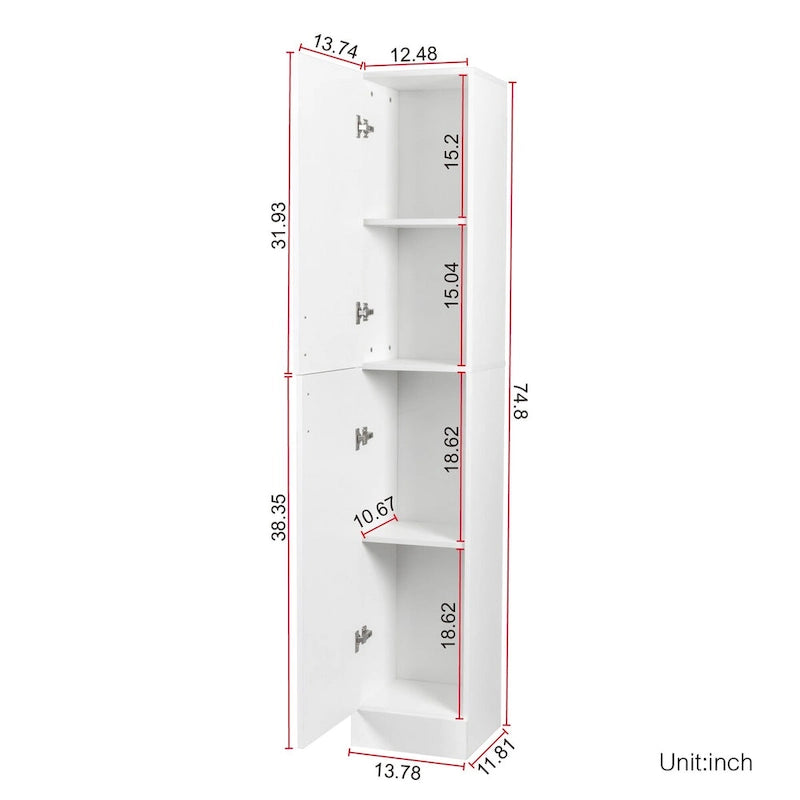 Meuble de rangement haut et étroit noir/blanc – 3 étagères fixes