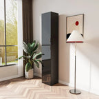 Meuble de rangement haut et étroit noir/blanc – 3 étagères fixes