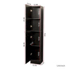 Meuble de rangement haut et étroit noir/blanc – 3 étagères fixes
