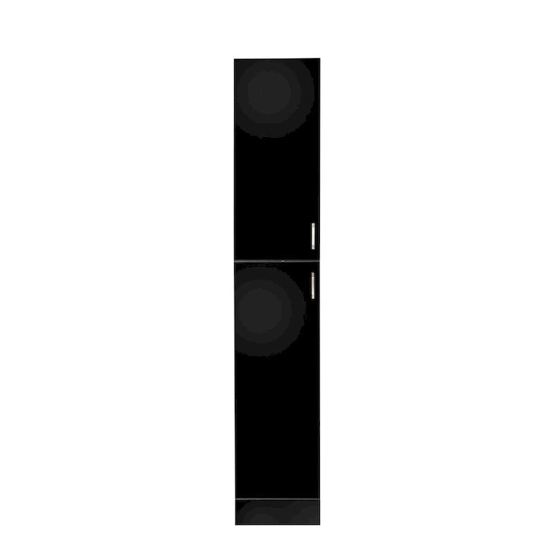 Meuble de rangement haut et étroit noir/blanc – 3 étagères fixes