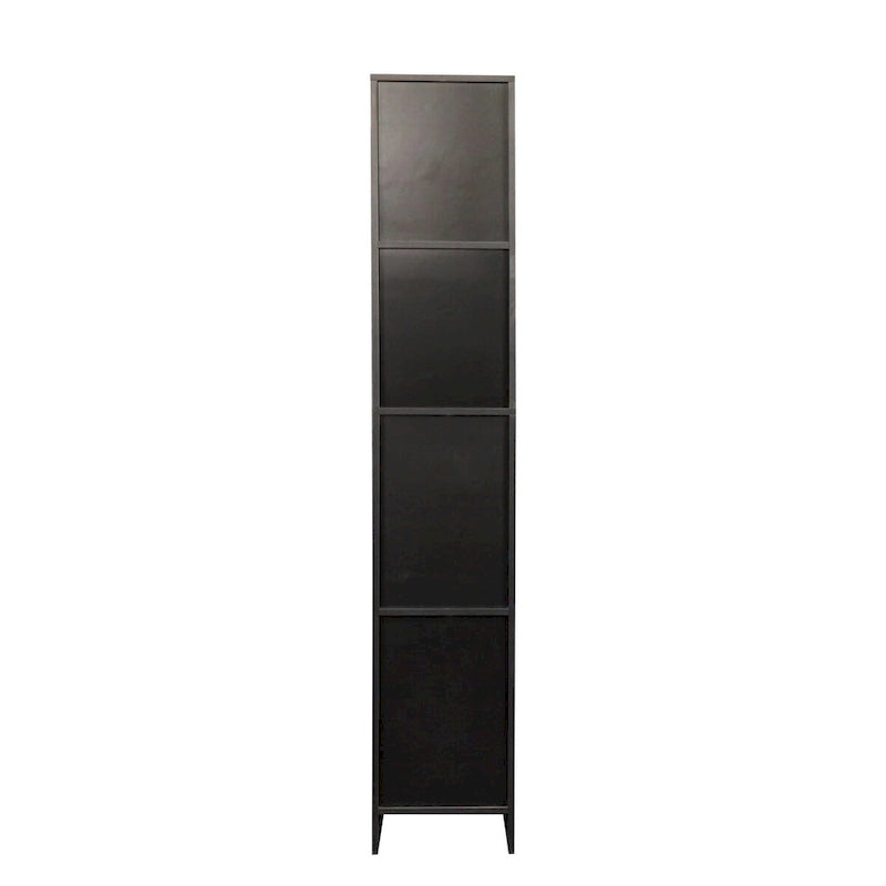 Meuble de rangement haut et étroit noir/blanc – 3 étagères fixes