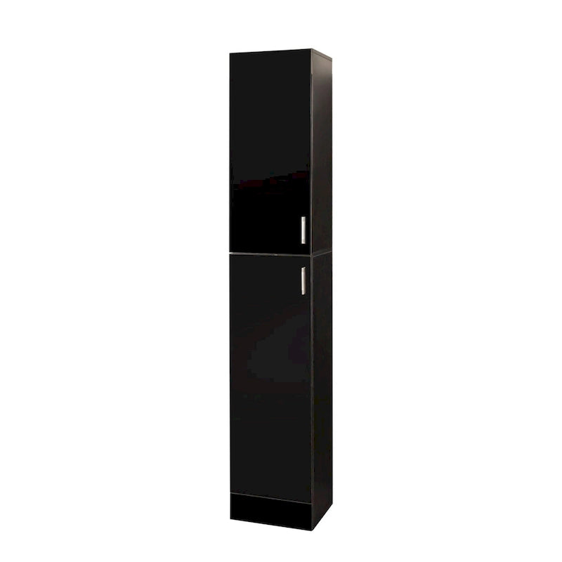 Meuble de rangement haut et étroit noir/blanc – 3 étagères fixes