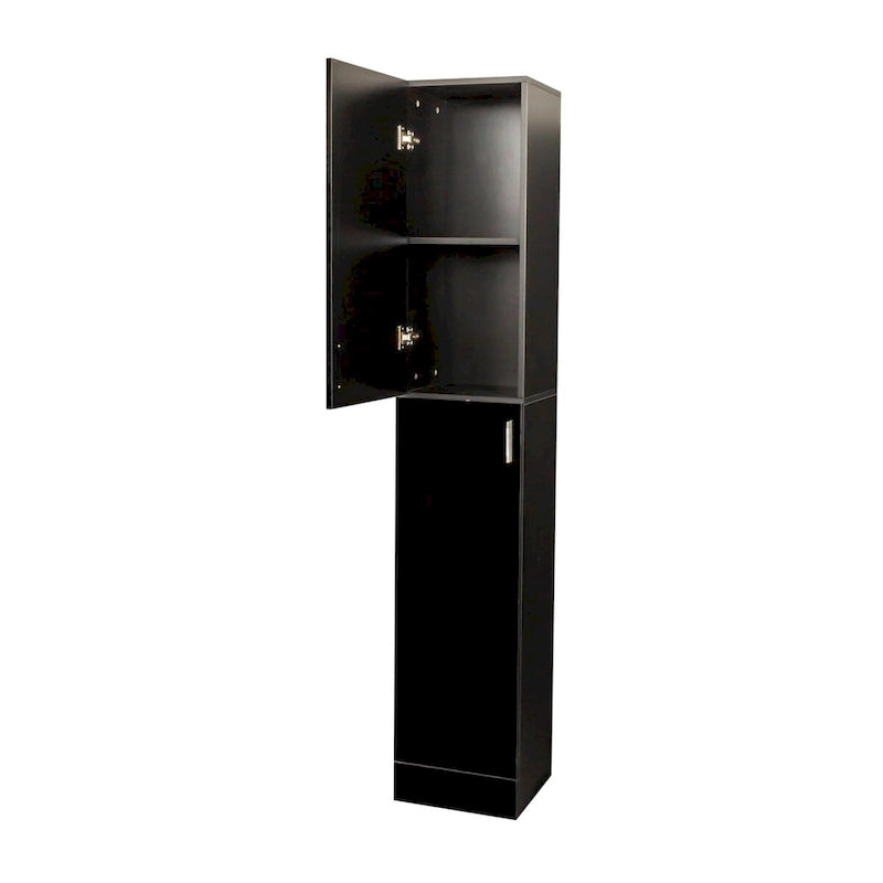 Meuble de rangement haut et étroit noir/blanc – 3 étagères fixes
