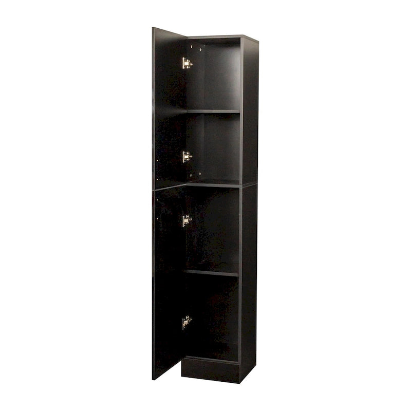 Meuble de rangement haut et étroit noir/blanc – 3 étagères fixes