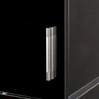 Meuble de rangement haut et étroit noir/blanc – 3 étagères fixes