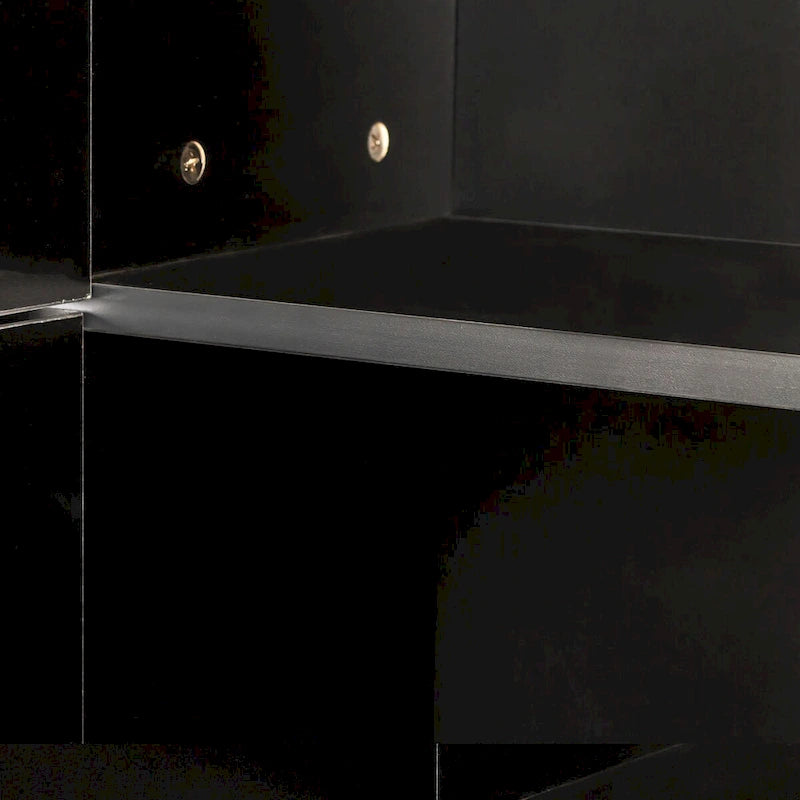 Meuble de rangement haut et étroit noir/blanc – 3 étagères fixes