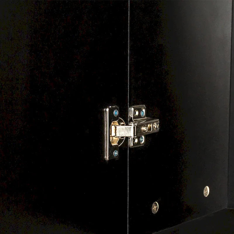 Meuble de rangement haut et étroit noir/blanc – 3 étagères fixes