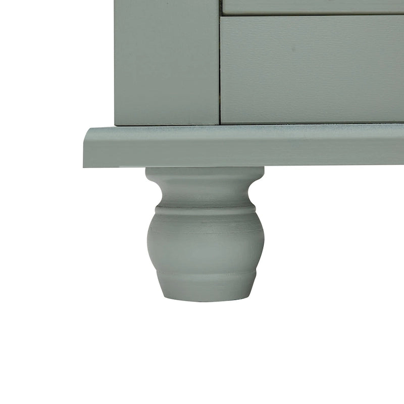 Meuble de rangement haut gris/blanc avec 2 tiroirs et une étagère réglable