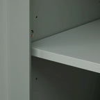 Meuble de rangement haut gris/blanc avec 2 tiroirs et une étagère réglable