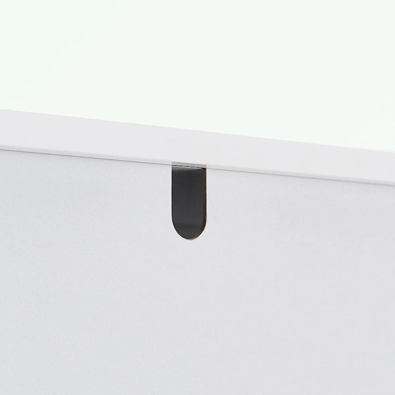 Meuble de rangement haut gris/blanc avec 2 tiroirs et une étagère réglable