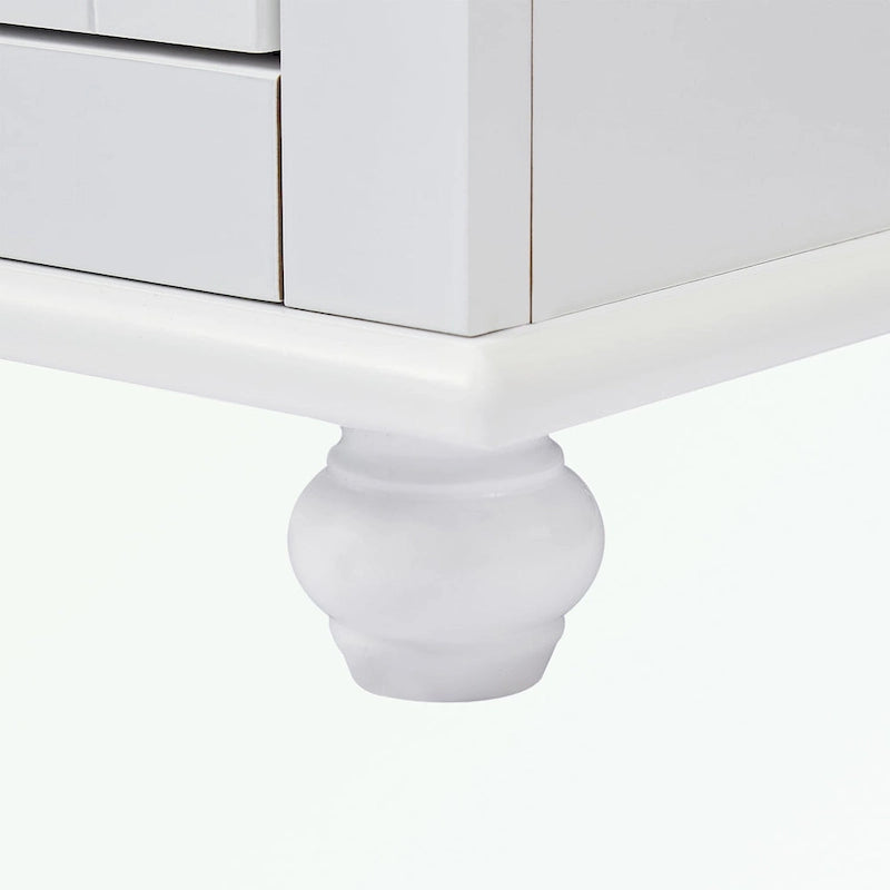 Meuble de rangement haut gris/blanc avec 2 tiroirs et une étagère réglable