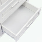 Meuble de rangement haut gris/blanc avec 2 tiroirs et une étagère réglable
