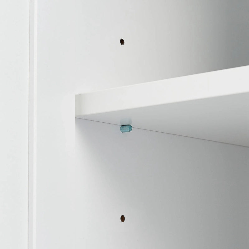 Meuble de rangement haut gris/blanc avec 2 tiroirs et une étagère réglable