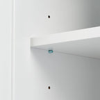 Meuble de rangement haut gris/blanc avec 2 tiroirs et une étagère réglable