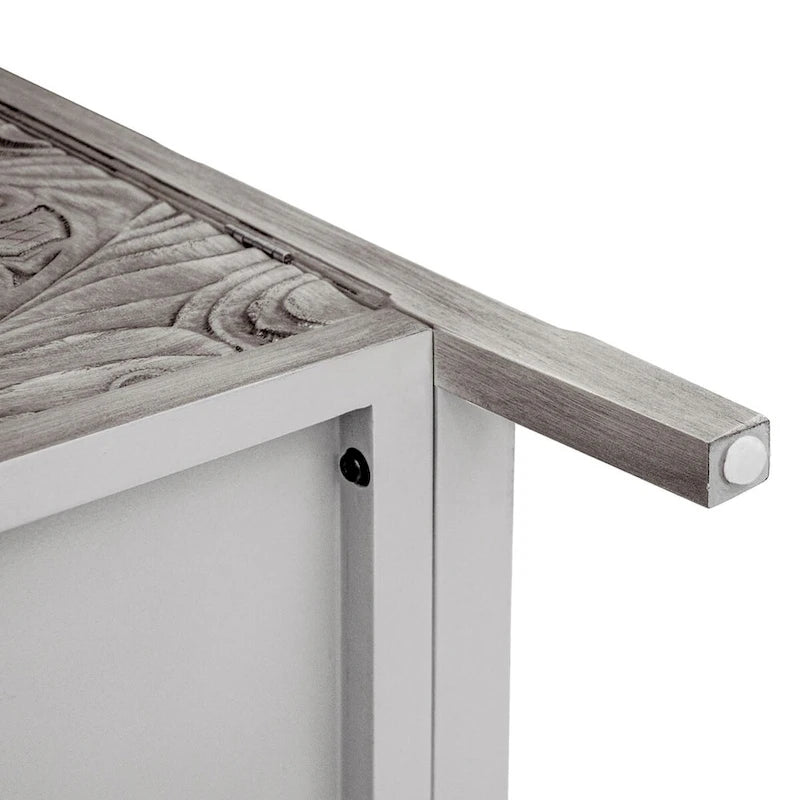 Buffet gris clair avec étagère réglable, plateau en MDF