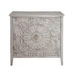 Buffet gris clair avec étagère réglable, plateau en MDF