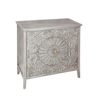 Buffet gris clair avec étagère réglable, plateau en MDF