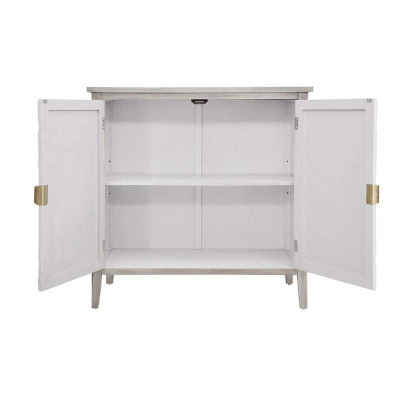 Buffet gris clair avec étagère réglable, plateau en MDF