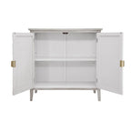 Buffet gris clair avec étagère réglable, plateau en MDF