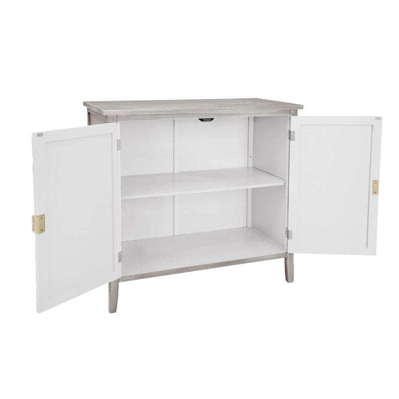 Buffet gris clair avec étagère réglable, plateau en MDF
