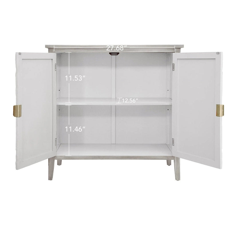 Buffet gris clair avec étagère réglable, plateau en MDF