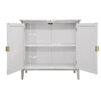 Buffet gris clair avec étagère réglable, plateau en MDF