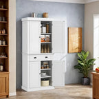 72.5  Kitchen Pantry Cabinet,Traditional Freestanding Storage Cabinet