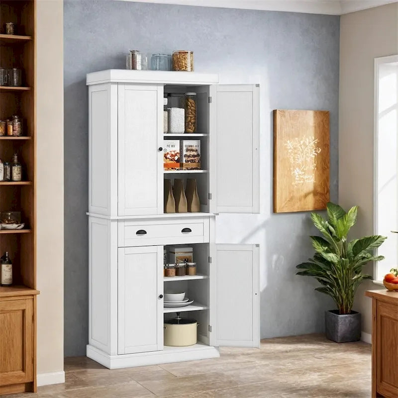 72.5  Kitchen Pantry Cabinet,Traditional Freestanding Storage Cabinet