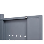 Armoire de rangement verrouillable en acier gris / gris et blanc, organisateur haut pour balais et outils