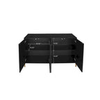 Bahut buffet sculpté noir à 4 portes pour le salon