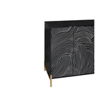 Bahut buffet sculpté noir à 4 portes pour le salon