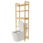 Étagère de rangement de toilette moderne en bambou et bois naturel, 3 niveaux, montage par 1 personne