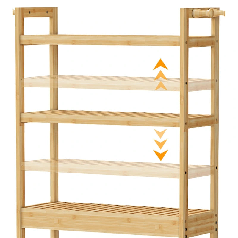 Étagère de rangement de toilette moderne en bambou et bois naturel, 3 niveaux, montage par 1 personne